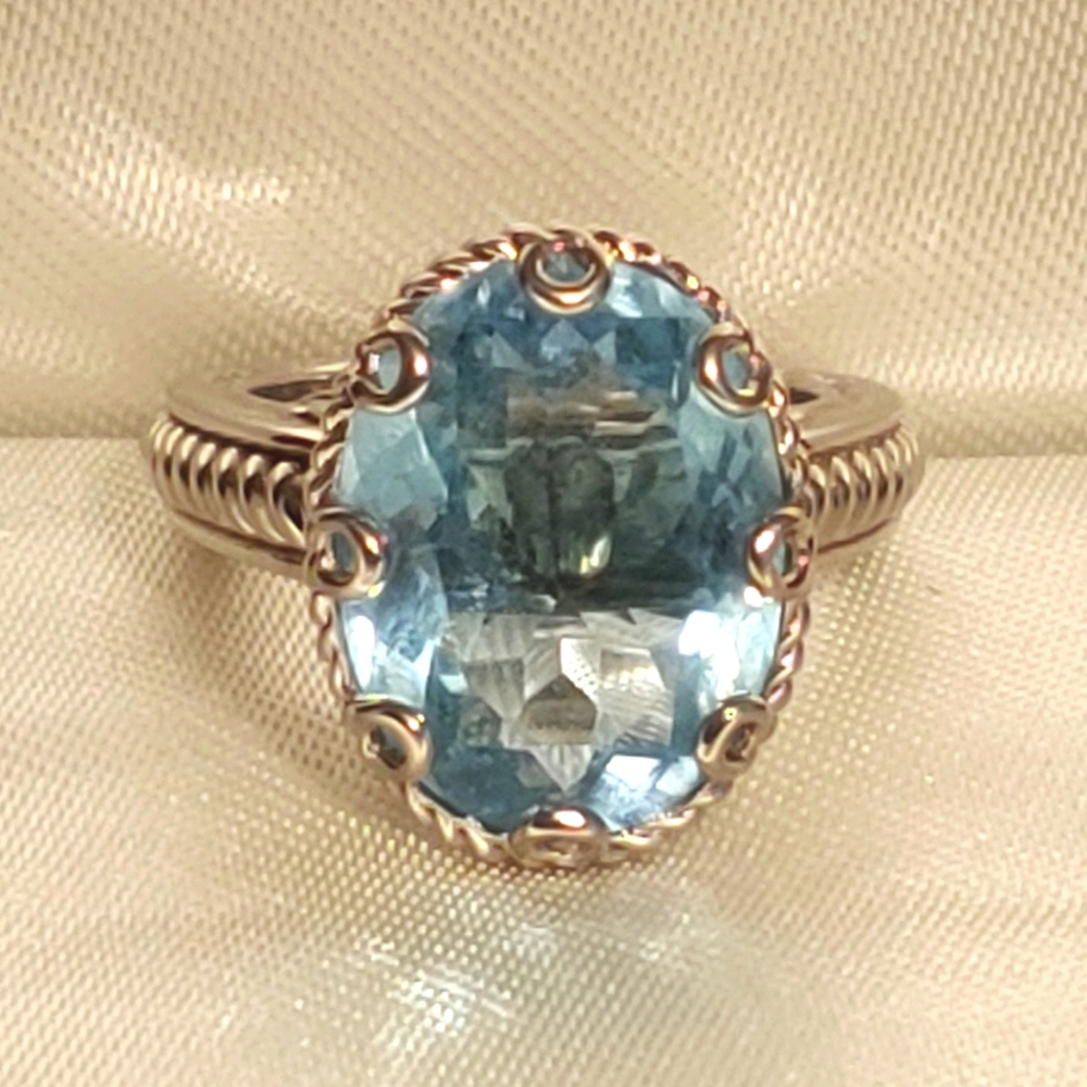 Atelier blue topaz 925ss prong set ring